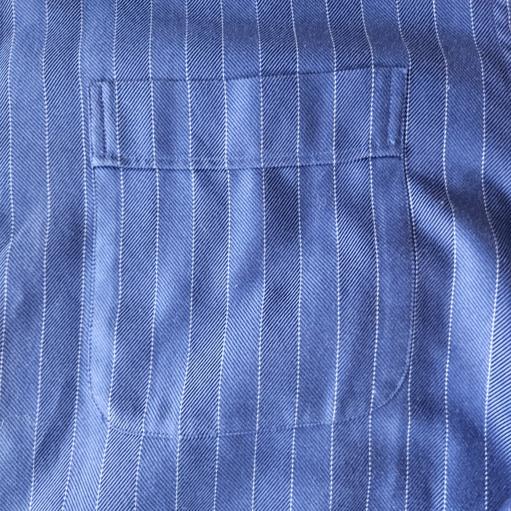 TOMMY BAHAMA Blue Pinstripe Cotton Shirt | SZ 16.5" - Picture 9 of 13